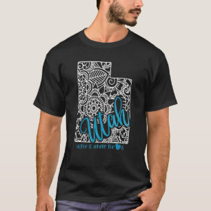 T-shirt Utah État d'origine Ut Carte Mandala Usa Amérique