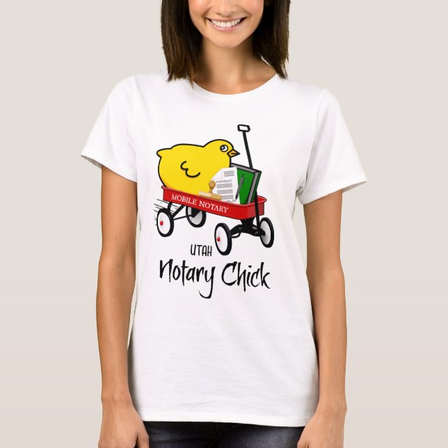 T-shirt Utah Mobile Notaire Chick Red Wagon (Devant)