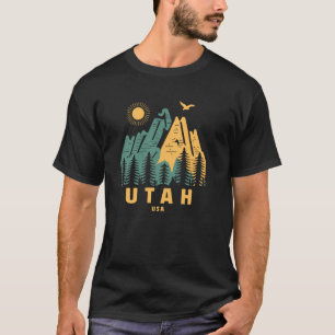 T-shirt Utah Mountains USA Randonnée Extérieur Vintage