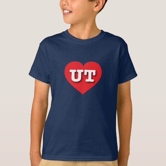 T-shirt Utah Red Heart - J'aime UT (Devant)