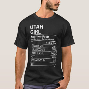 T-shirt Utah UT Fille Nutrition Facts Femmes États-Unis