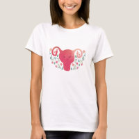 T-shirt Uterus à doigt moyen Aquarelle