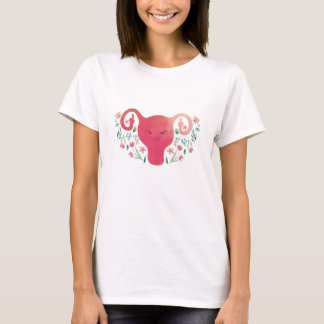 T-shirt Uterus à doigt moyen Aquarelle