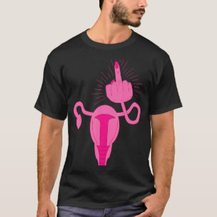 T-shirt Uterus montre le féminisme féministe du doigt moye