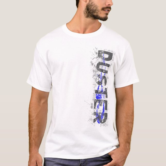 T-shirt v2 bleu de Vert de chiffon (Devant)