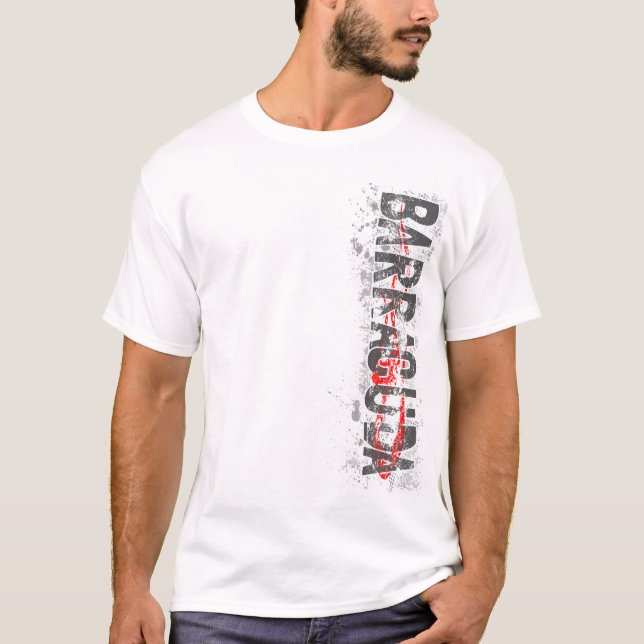 T-shirt v2 rouge de Vert de barracuda (Devant)