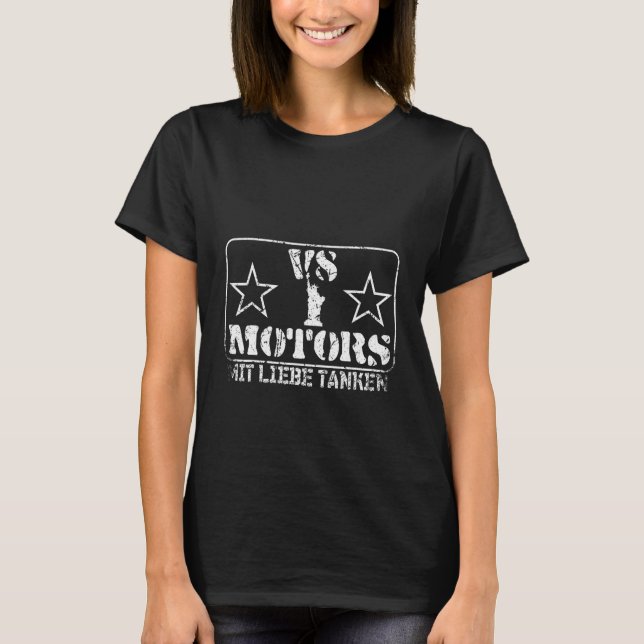 T-shirt V8 engine, US car, driver machine mechanic lover (Devant)