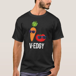 T-shirt V-Edgy Funny Veggie Pun Dark BG