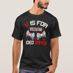 T-shirt V Est Pour Jeu Vidéo Valentines Jour Couple Love R