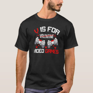 T-shirt V Est Pour Jeu Vidéo Valentines Jour Couple Love R