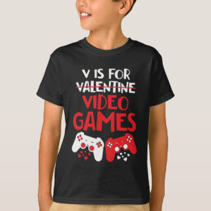 T-shirt V Est Pour Jeux Vidéo Saint-Gamer Joueur Garçon Jo