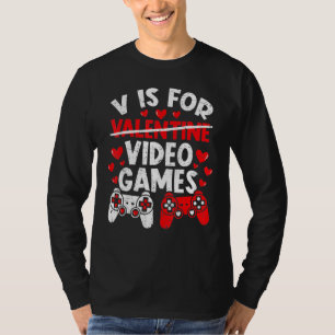 T-shirt V est Pour Jeux Vidéos Saint Valentin Gamer Boys
