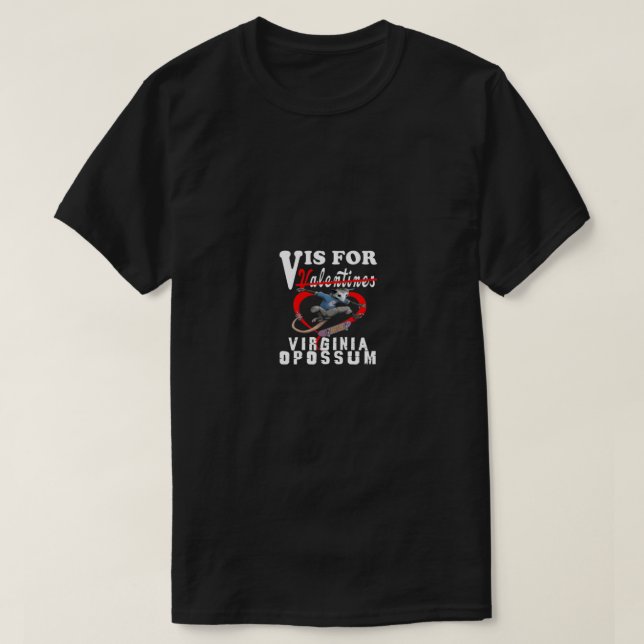 T-shirt V est pour Virginia Opossum Valentine's Day 2022 T (Design devant)
