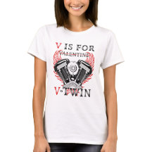 V is for Valentine, cycle moteur V-Twin. Biker