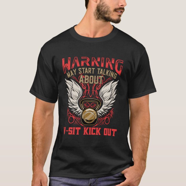 T-shirt V Sit Kick Out Entraînement Humour Fitness (Devant)