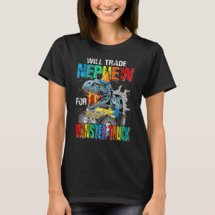 T-shirt Va Échanger Nephew Pour Monster Truck Dinosaur