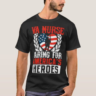 T-shirt Va Nurse Americas Heros Merica US Flag Patriot Vet