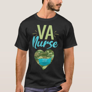 T-shirt Va Nurse Heart Camouflage Camo Facemask
