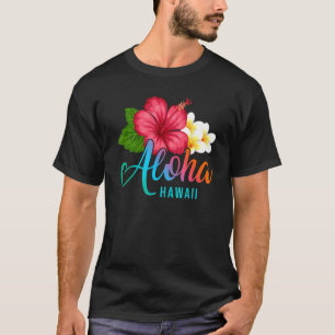 T-shirt Vacances Aloha Avec Hibiscus Tropical Hawaiien Flo