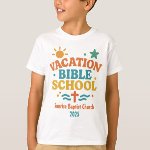 T-shirt Vacances amusantes Bible School VBS Eglise Nom et