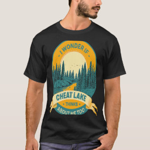 T-shirt Vacances au lac de pêche en bateau camping Cheat L