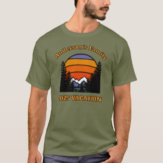 T-shirt VACANCES dans la forêt de montagne du coucher de s