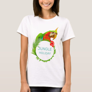 T-shirt Vacances dans la jungle et magnifique perroquet ar