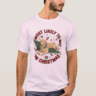 T-shirt Vacances de chien de Noël sieste, levrette