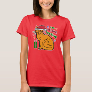 T-shirt Vacances de fête félines de calembour de chat