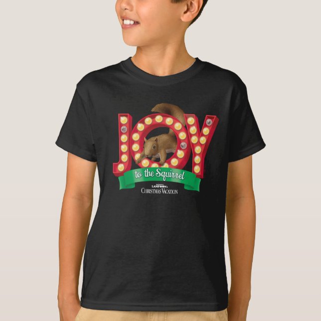 T-shirt Vacances de Noël | Joie à l'écureuil (Devant)