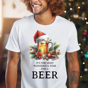 T-shirt Vacances de Noël pour la bière Homme drôle