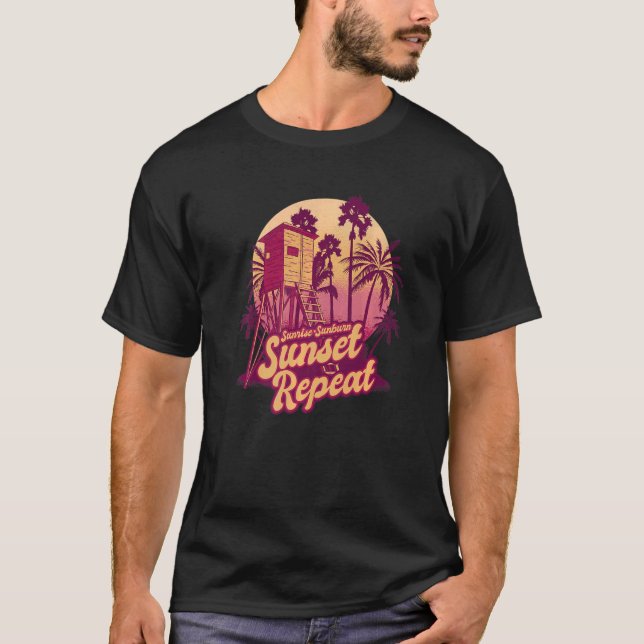 T-shirt Vacances d'été Coucher de soleil Coucher de soleil (Devant)