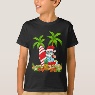 T-shirt Vacances d'été de Noël de surf de Santa en juillet