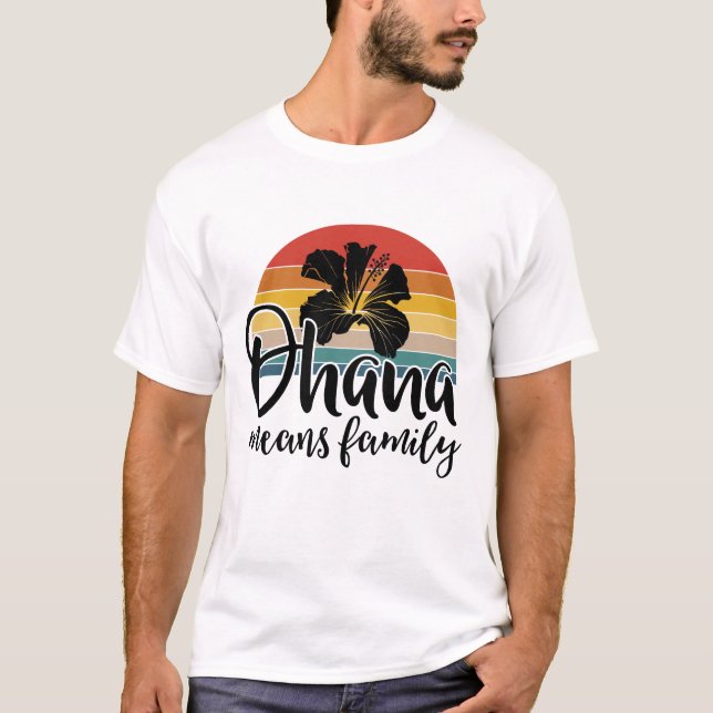 T-shirt Vacances d'été hawaïennes La Fleur d'Ohana signifi (Devant)