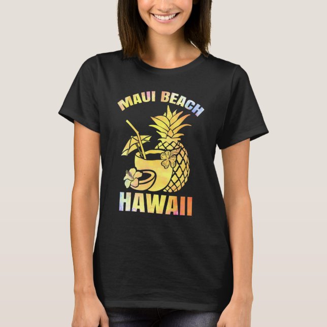 T-shirt Vacances d'été Retro Sunset Hawaii Maui Beach (Devant)
