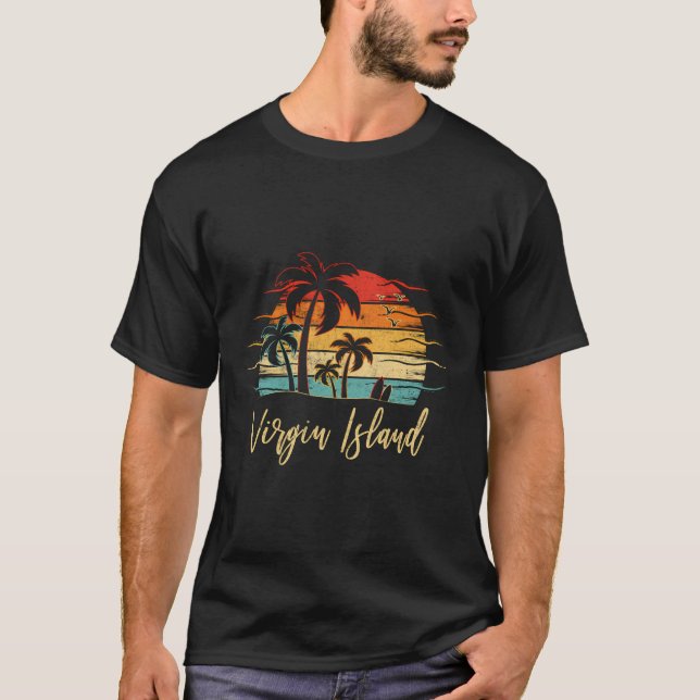 T-shirt Vacances d'été Rétro Vintage Virgin Island (Devant)