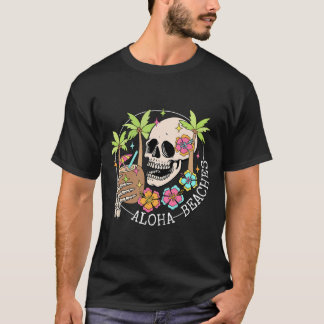 T-shirt Vacances d'été squelette d'Aloha Beachs Hawaï Fami