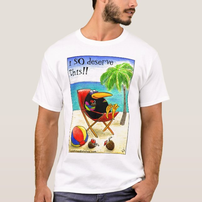 T-shirt Vacances drôles de plage de corneille (Devant)