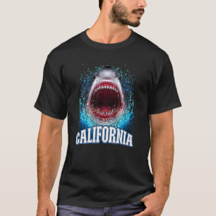 T-shirt Vacances en Californie Grand White Shark Beach Tri