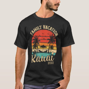 T-shirt Vacances en famille 2022 Vintage Retro Hawaii Kaua