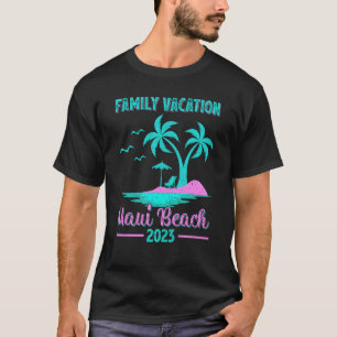 T-shirt Vacances en famille 2023 Palm Tree Hawaii Maui Bea