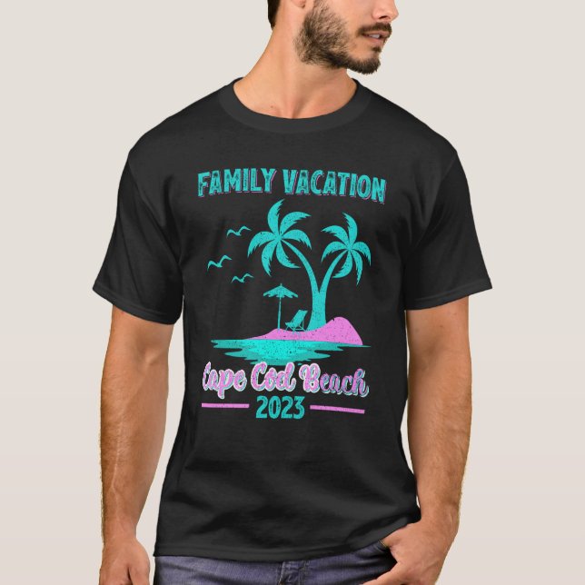 T-shirt Vacances en famille 2023 Palm Tree Massachusetts C (Devant)