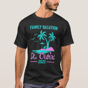 T-shirt Vacances en famille 2023 Palm Tree Virgin Island S