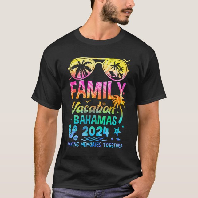 T-shirt Vacances en famille 2024 Bahamas Jeu de souvenirs (Devant)