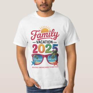 T-shirt Vacances en famille 2025 Souvenirs Voyage Tee for