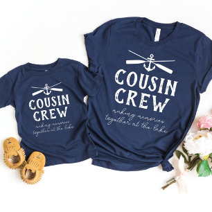T-shirt Vacances en famille au lac avec l'équipage de cous