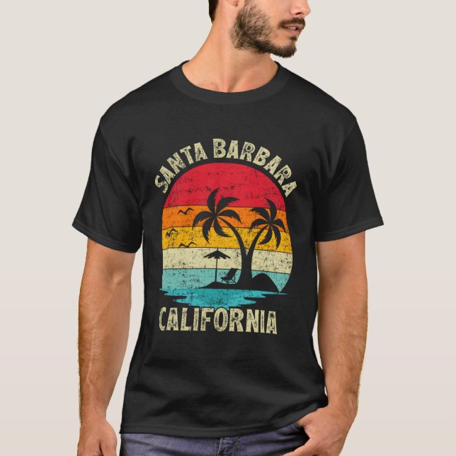 T-shirt Vacances en famille Californie Père Noël Barbara B (Devant)