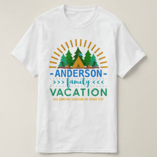 T-shirt Vacances en famille Camping Voyage | Nom personnal