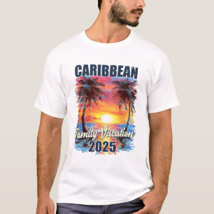 T-shirt Vacances en famille Caraïbes 2025 Voyage d'été Mat