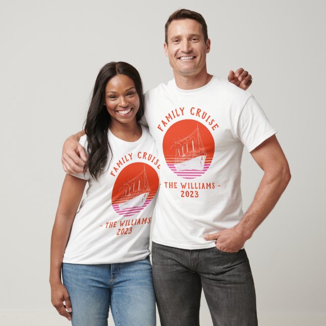 T-shirt Vacances en famille Croisière bateau Voyage Retro  (Unisexe)